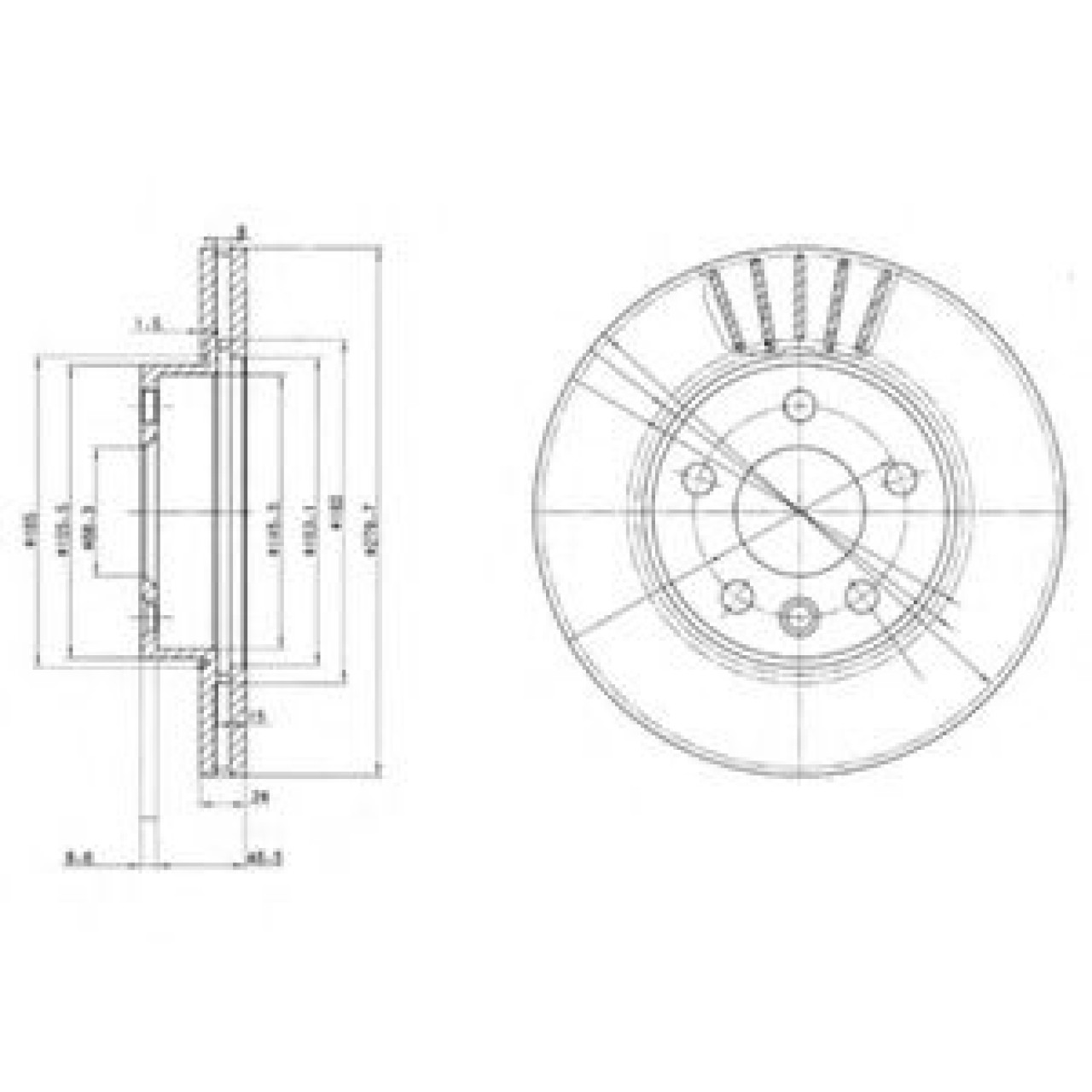 Disc frana VW TRANSPORTER IV platou / sasiu (70XD) (1990 - 2003) DELPHI BG3417 piesa NOUA