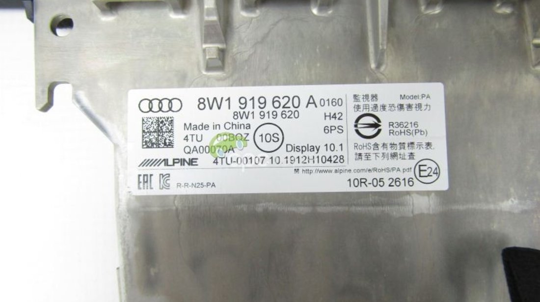 Display MMI HIGH 10.1' Original Audi A4 B9 8W / RS4 / A5 F5 - Cod: 8W1919620A