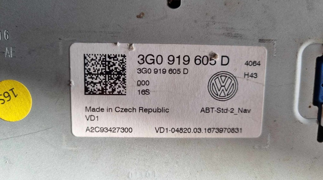 Display navigatie 3G0919605D VW Golf VII Hatchback