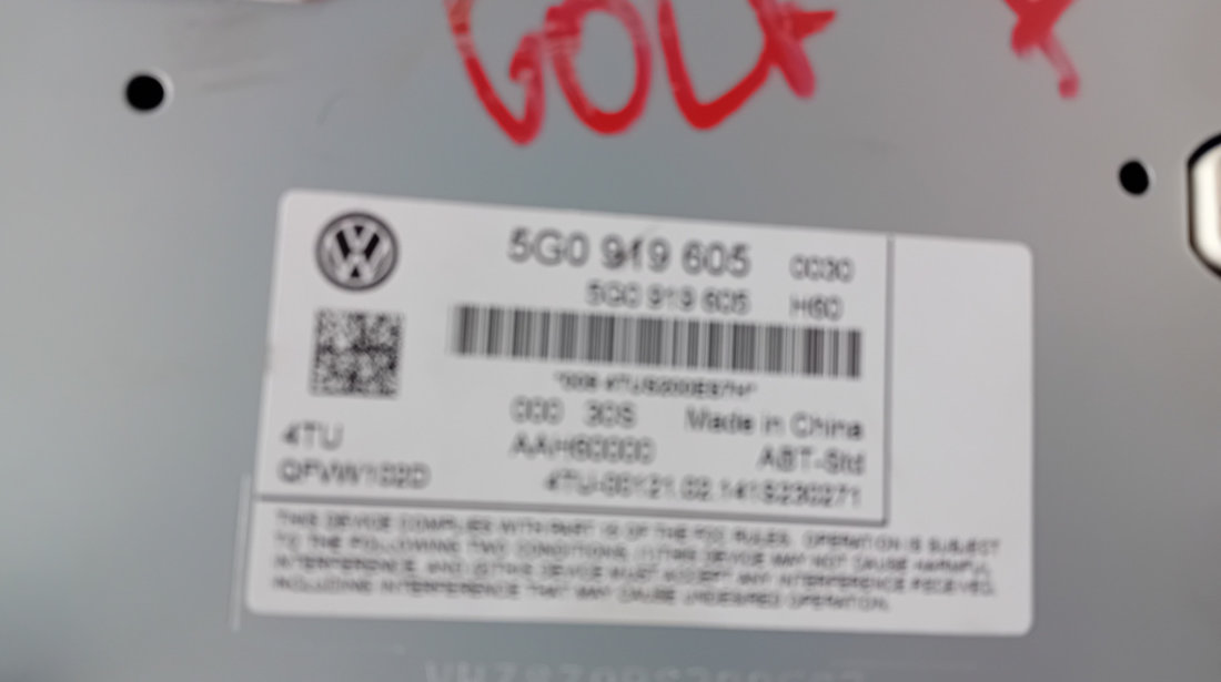 Display navigatie Volkswagen Golf 7 2015, 5G0919605