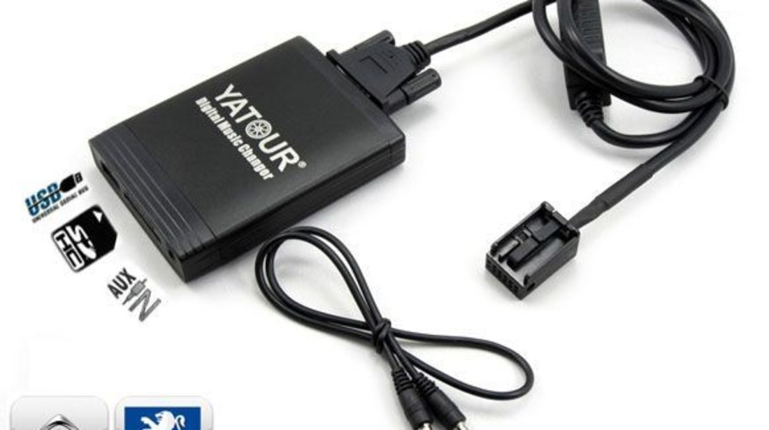 DMC Yatour - adaptor mp3 auto USB | SD | aux-in Peugeot | Citroen -  conector 12pini QUADLOCK #12452082