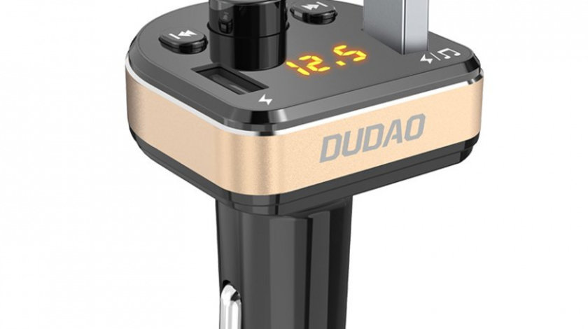 Dudao Transmitter FM Bluetooth încărcător Auto MP3 3.1 A 2x USB Negru (R2Pro Negru) 6970379615744