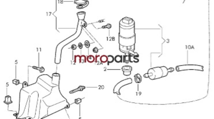 Duza spalare parbriz Volkswagen Polo 9n 2002 2003 1.2 12v AWY VOLKSWAGEN POLO (9N_) [ 2001 - 2012 ] OEM 3B0955985C