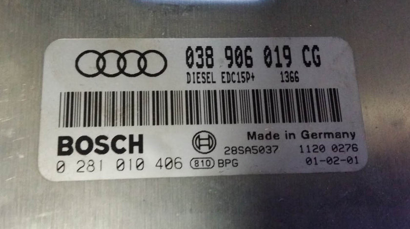 ECU Calculator Motor Audi A4 1.9 tdi, 0281010406, 038906019CG