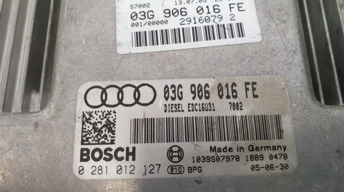 ECU Calculator motor Audi A4 1.9 tdi, 0281012127, 03G906016FE, EDC16U31,