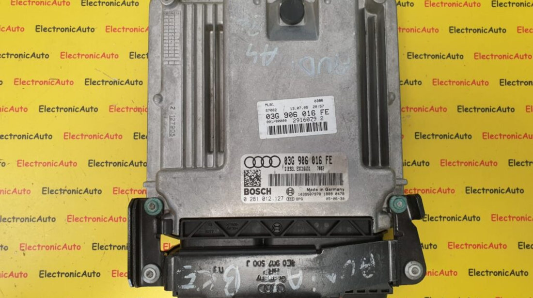 ECU Calculator motor Audi A4 1.9 tdi, 0281012127, 03G906016FE, EDC16U31,
