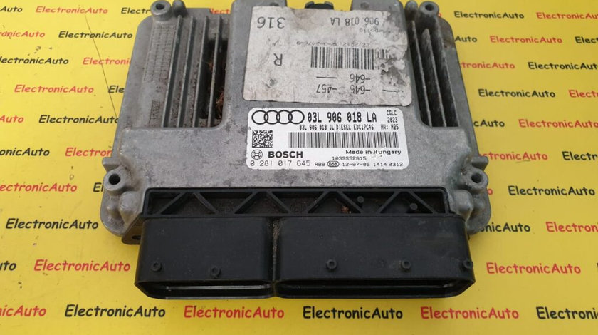 ECU Calculator Motor Audi A6 2.0TDi, 03L906018LA, 0281017645, EDC17C46, 03L906018JL