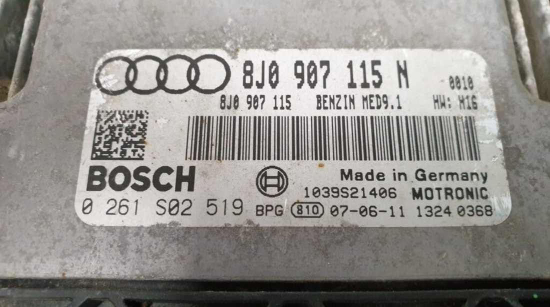 ECU Calculator motor Audi TT 2.0TFSi, 0261S02519, 8J0907115N, MED9.1