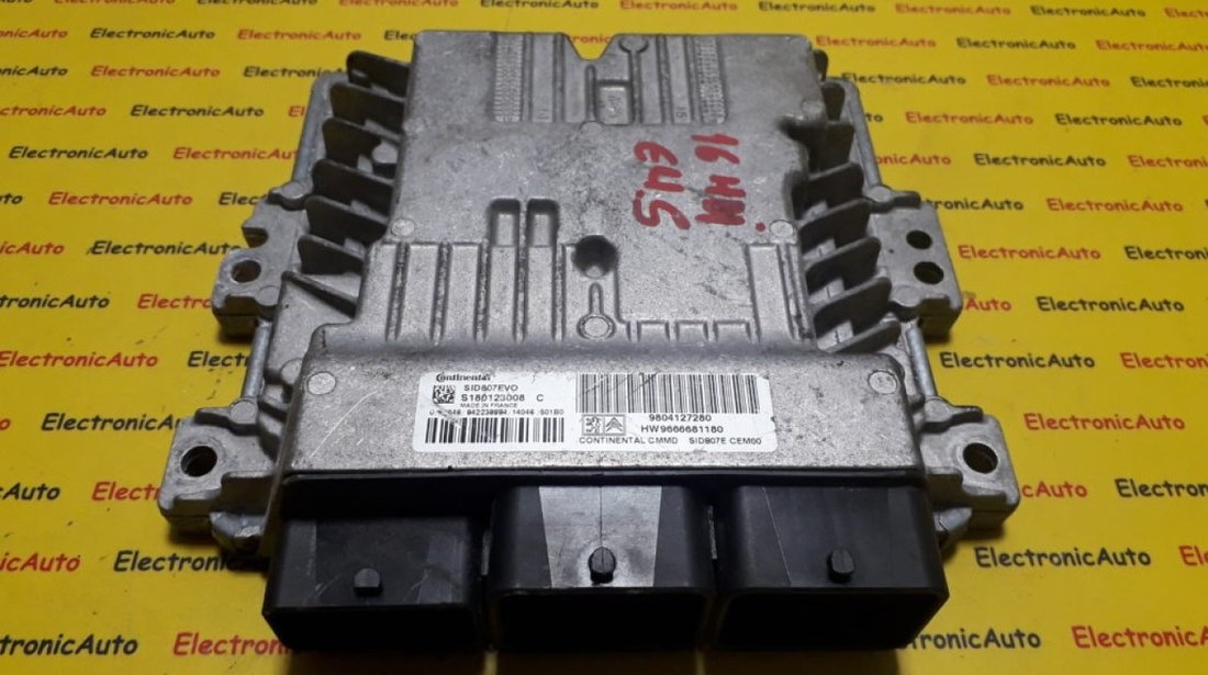 ECU Calculator motor Citroen 1.6 9804127280, S180123008C