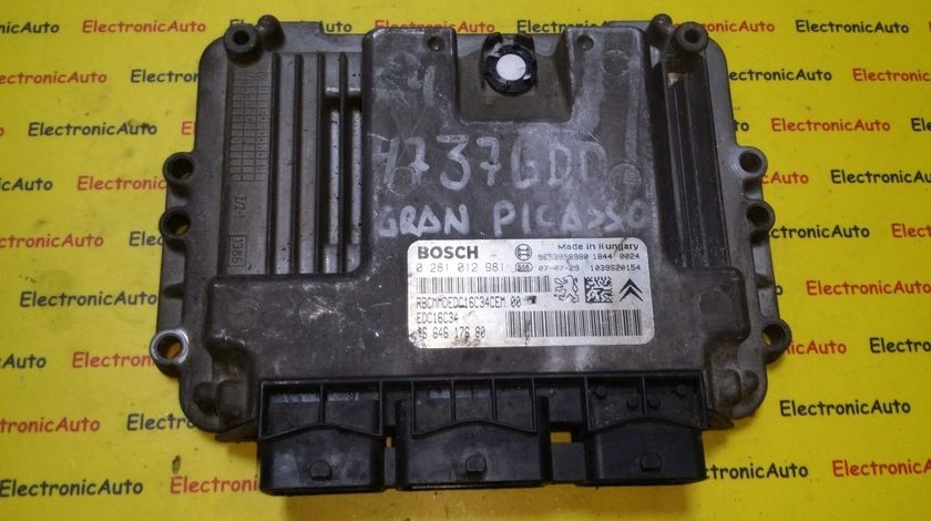 ECU Calculator motor Citroen C4, Picasso 1.6HDI 0281012981, 9664617680