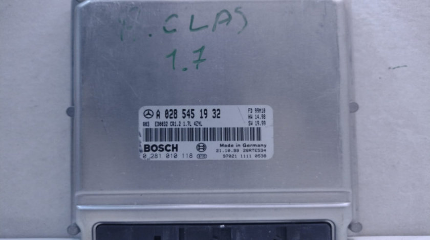 ECU Calculator Motor, cod A0285451932 Bosch A0285451932 Mercedes-Benz A-Class W168 [facelift] [2001 - 2004]