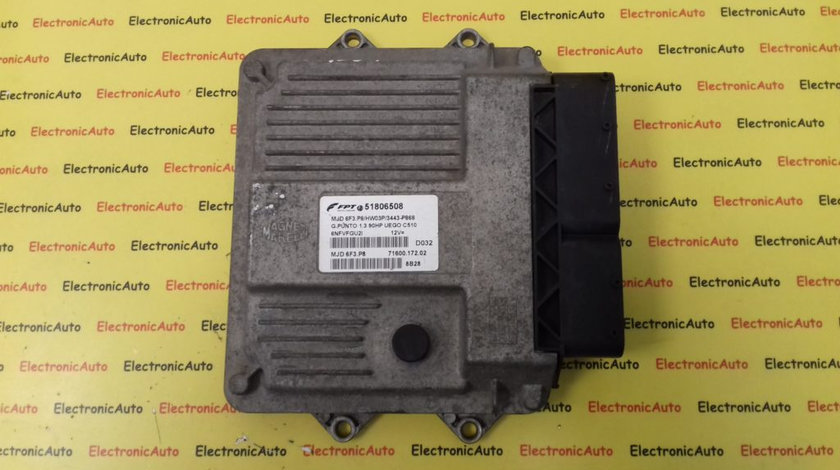 ECU Calculator Motor Fiat Grande Punto 1.3 JTD, 51806508, MJD6F3P8