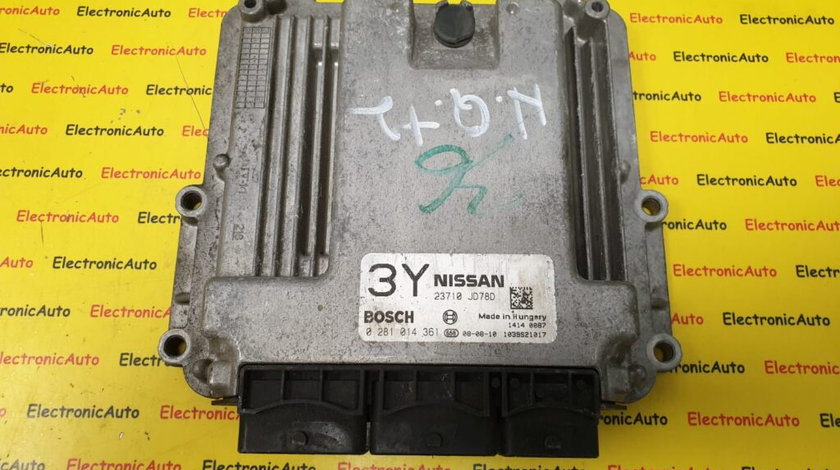 ECU Calculator motor Nissan Qashqai 2.0DCi, 0281014361, 23710JD78D