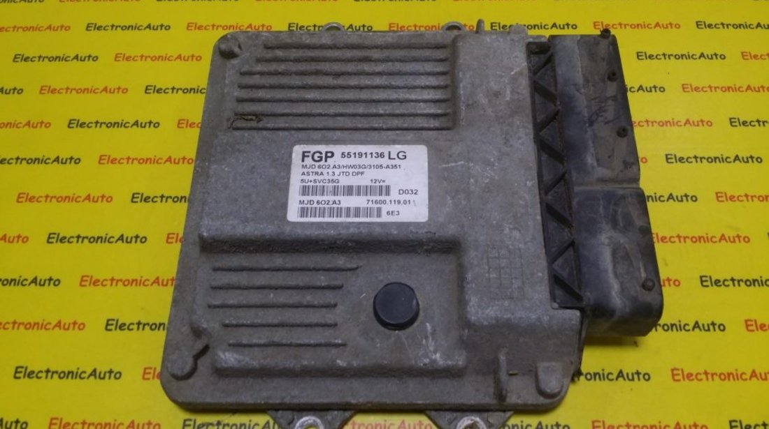 ECU Calculator Motor Opel Astra H, 55191136LG, 7160011901