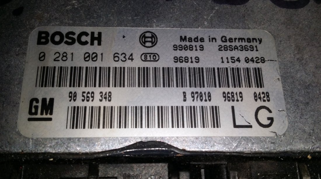 ECU Calculator motor Opel Vectra B 2.0 dti, 0281001634, 90569348,