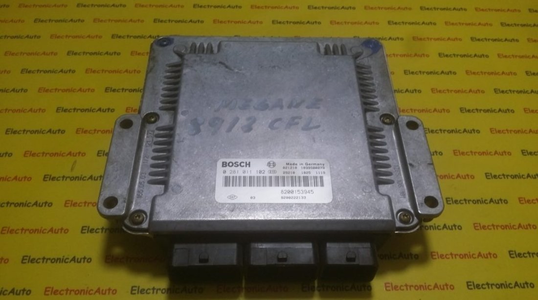 ECU Calculator motor Renault Laguna 1.9DCI 0281011102, 8200153945