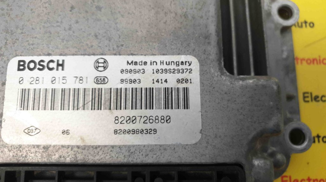 ECU Calculator Motor Renault Laguna 2.0DCi, 0281015781, 8200726880, 8200980329