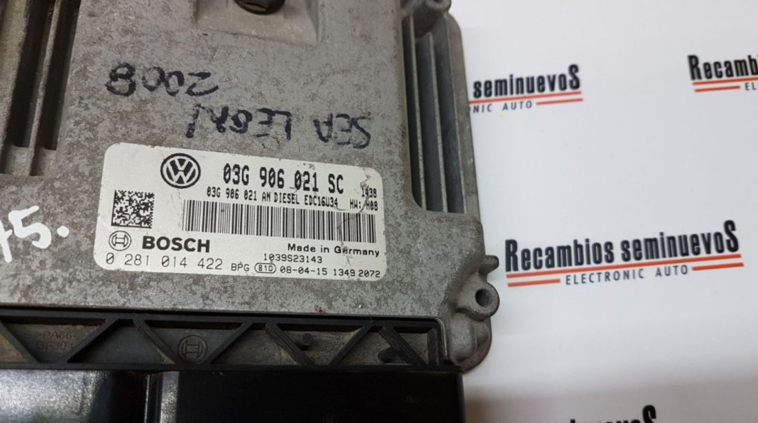 ECU Calculator motor SEAT LEON, 03G906021SC, 0281014422,