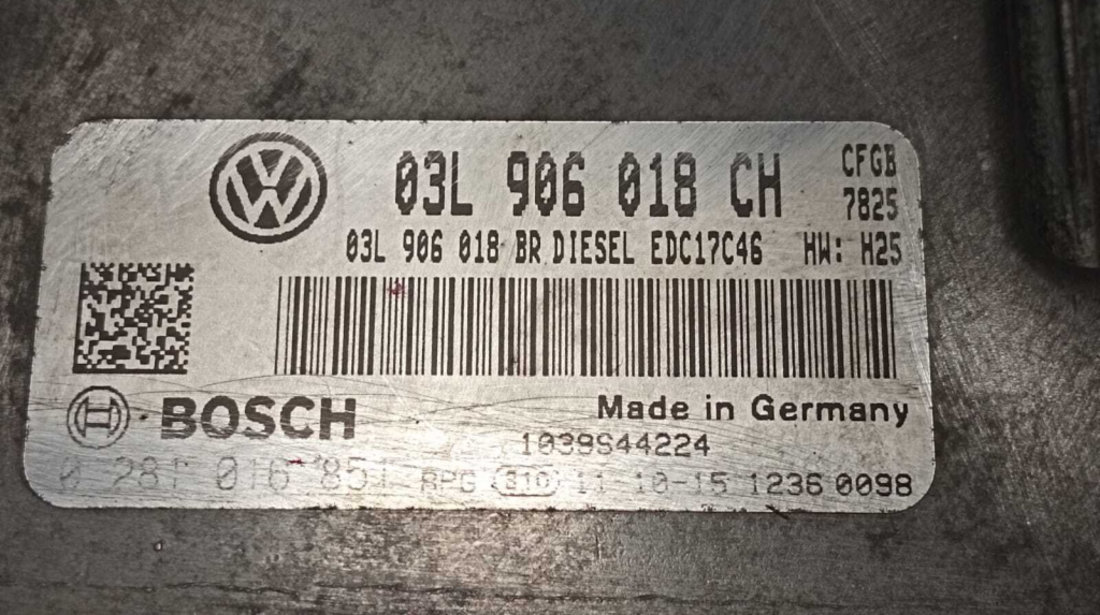 ECU Calculator Motor Skoda Octavia 2 2.0 TDI 2008 - 2013 Cod 03L906018CH 03L906018BR [M4391]