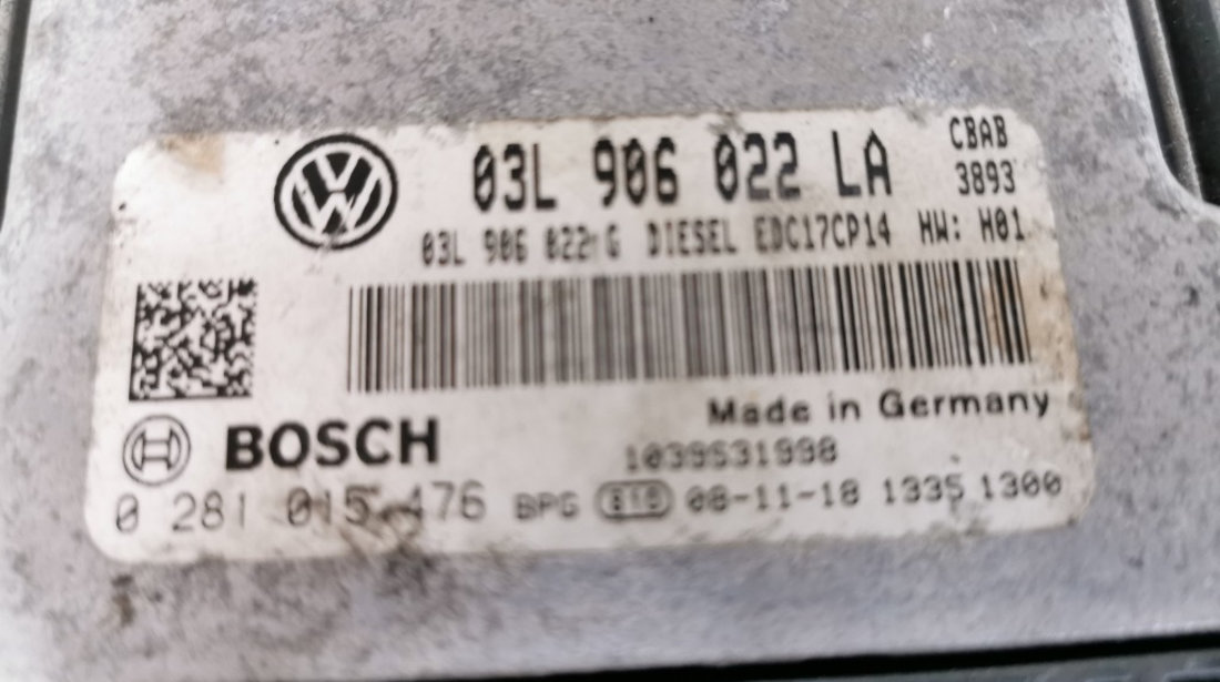 ECU Calculator motor VW GOLF 6, 03L906022LA, 0281015476, 03L906022G,