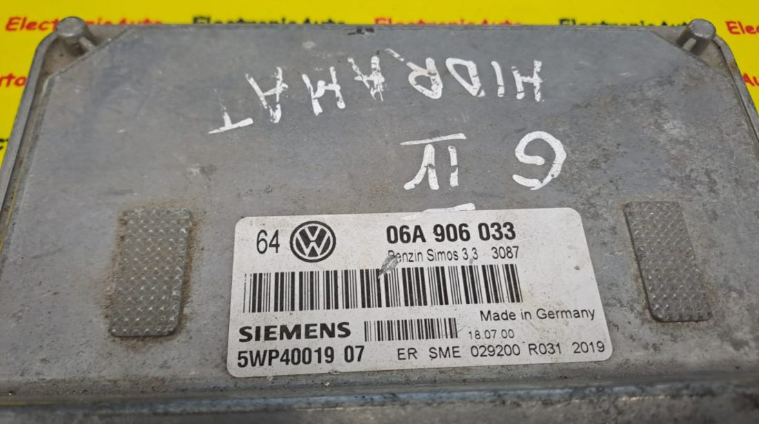 ECU Calculator Motor VW Golf4 1.6i, 06A906033, 5WP4001907,