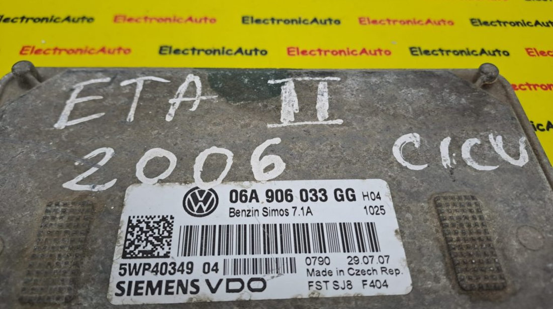 ECU Calculator motor VW Golf5 1.6 06A906033GG, 5WP4034904