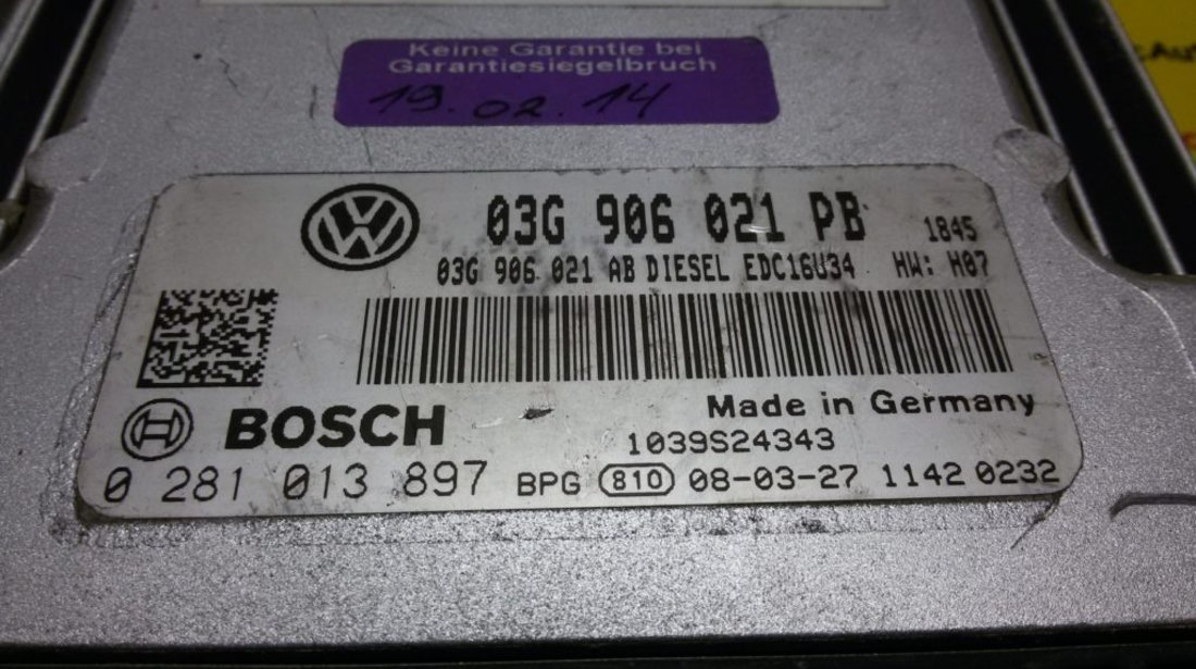 ECU Calculator motor VW Passat, 0281013897, 03G906021PB,