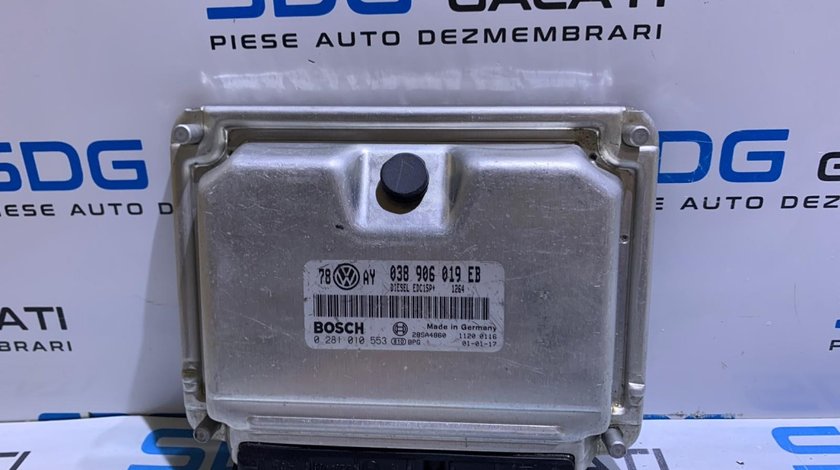 ECU / Calculator Motor VW Passat B5.5 1.9TDI AVB 101CP 2001 - 2005 Cod Piesa : 038906019EB / 0281010553