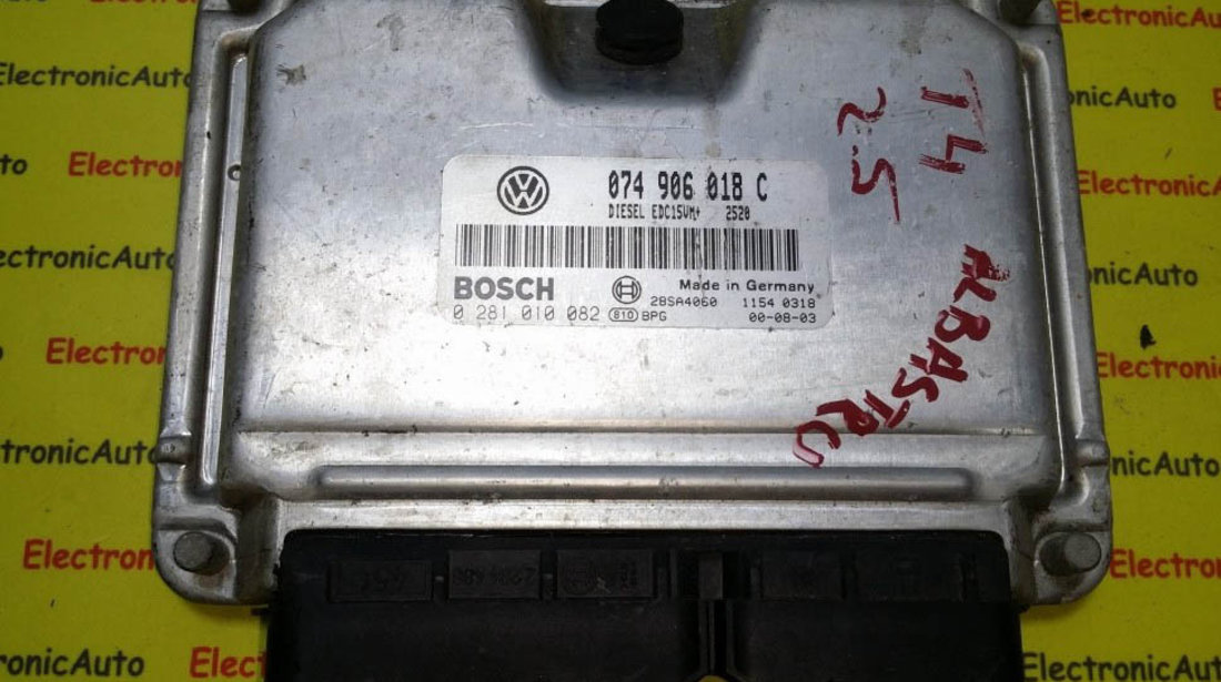 ECU Calculator motor VW T4 1.9 tdi, 0281010082, 074906018C,