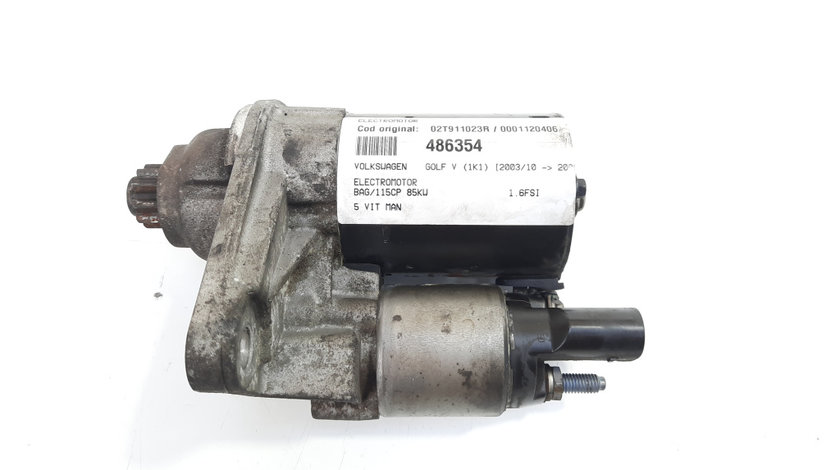 Electromotor, cod 02T911023R, 0001120406, VW Golf 5 Variant (1K5), 1.6 FSI, BAG, 5 vit man (idi:486354)