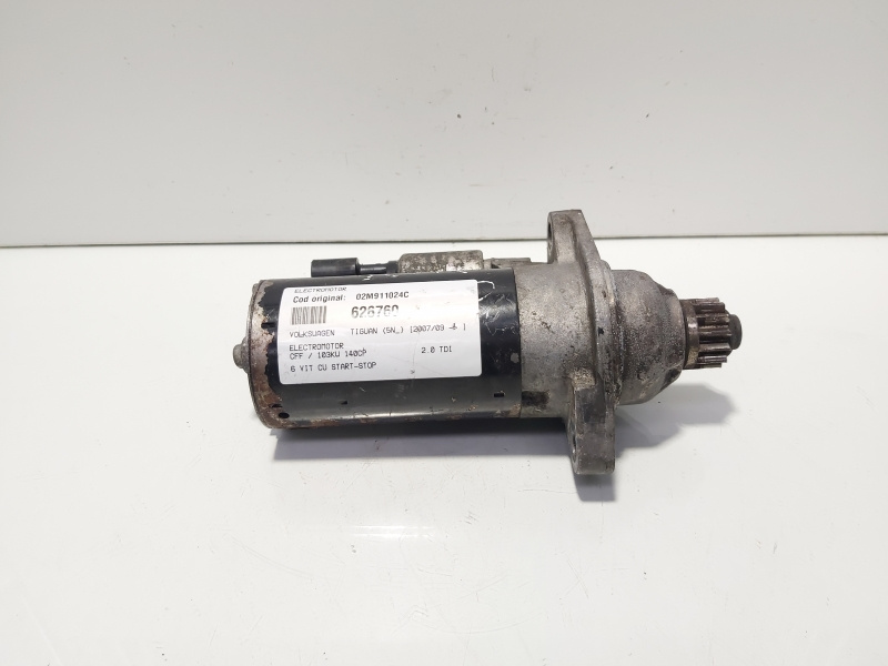 Electromotor cu Start Stop, cod 02M911024C, Vw Eos (1F7, 1F8), 2.0 TDI, CFF, 6 vit man (idi:626760)