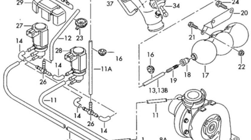 Electrovalva vacuum EGRVolkswagen Golf 1J 1999 1.9 ALH 66 KW 1J0906283A OEM 1J0906283A