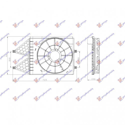 Electroventilator (1 2 12v/1 2tsi/1 2-1 6tdi) - Skoda Fabia 2007 , 6r0121207