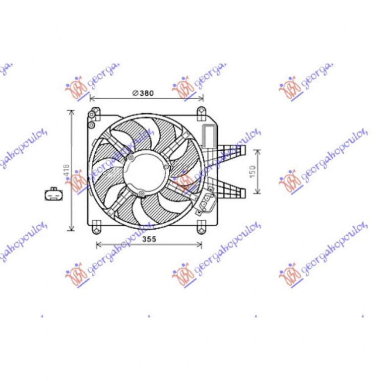 Electroventilator 1 6cc +Ac/ Benzina - Fiat Multipla 2004 , 46430980