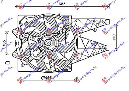 Electroventilator Complet 1 3-1 6-2 0 Jtd(-Ac - Fiat Doblo 2009 , 51821155