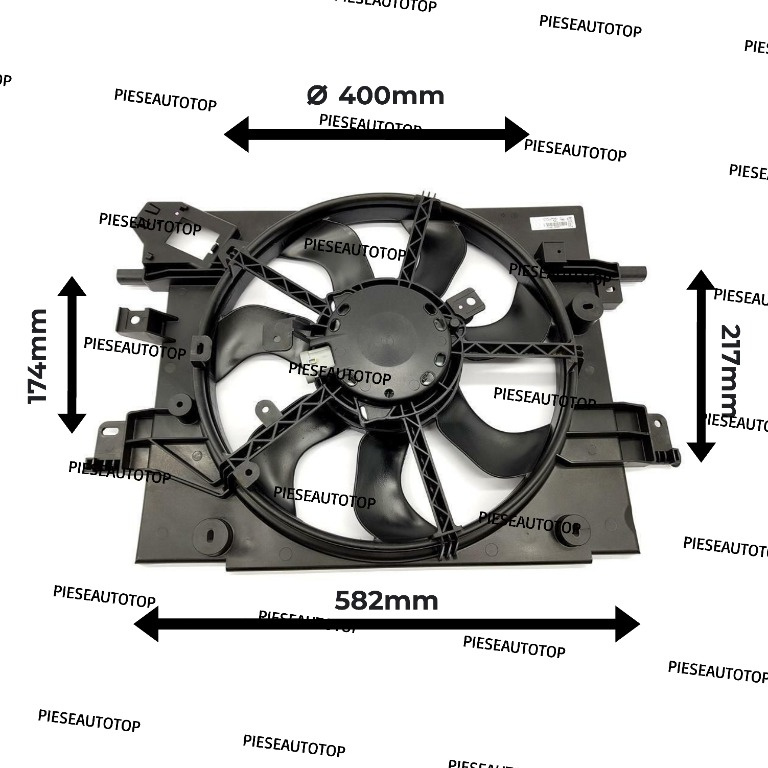 Electroventilator GMV Dacia Lodgy 1,6 SCe 2015-2022 (400MM) (2 PINI) NOU 214811626R 214814130R