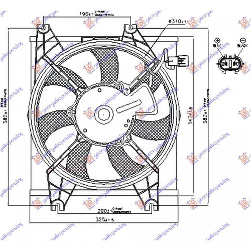 Electroventilator - Hyundai Accent H/B-L/B 2003 , 25380-25000