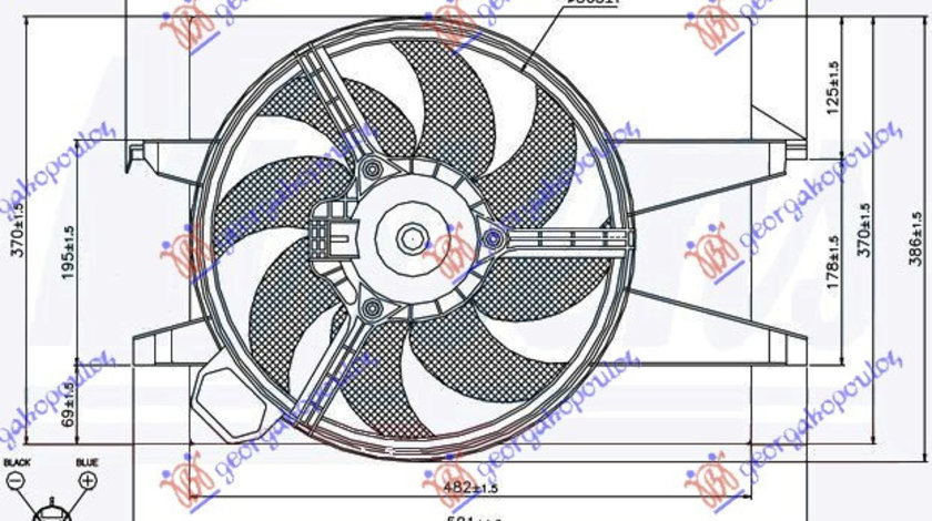 Electroventilator (Petr-Diesel) -Ac/ - Ford Fiesta 2002 , 1141509