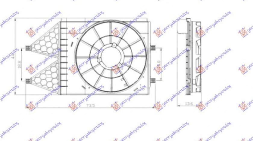 Electroventilator - Skoda Rapid 2012 , 6r0121207c