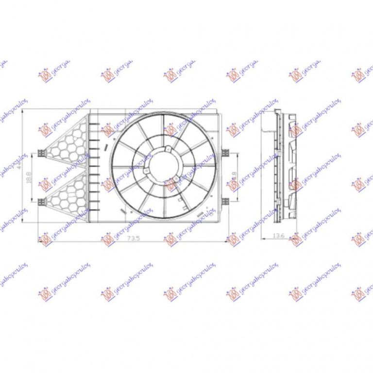 Electroventilator - Vw Polo 2009 , 6r0121207c