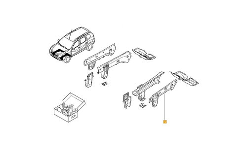 Element inchidere lonjeron stanga fata Dacia Duster 2010-2017 NOU 751331297R 751333202R 751332207R O...