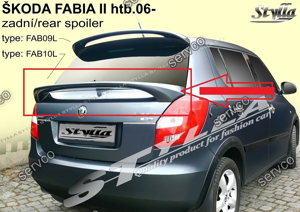 Eleron adaos portbagaj spoiler tuning sport Skoda Fabia Hatchback HB VRS Rs 2007-2015 v4