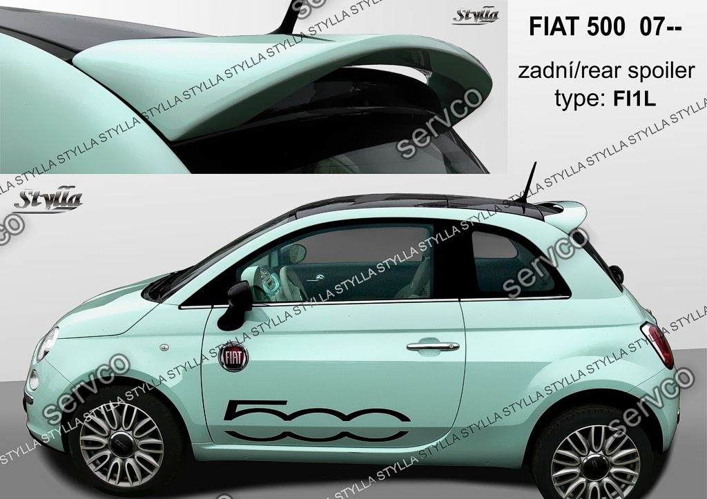 Eleron prelungire haion luneta spoiler tuning sport Fiat 500 Abarth 2007-2018 v2