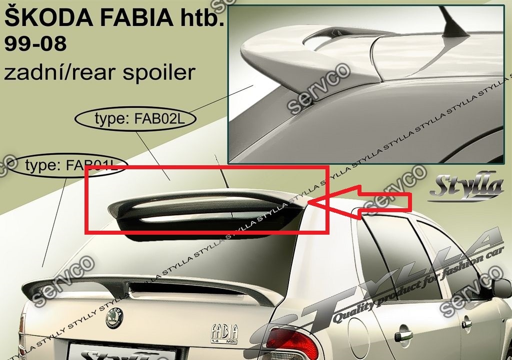 Eleron spoiler tuning sport luneta Skoda Fabia Hatchback HB VRS Mk1 6Y 1999–2007 ver5