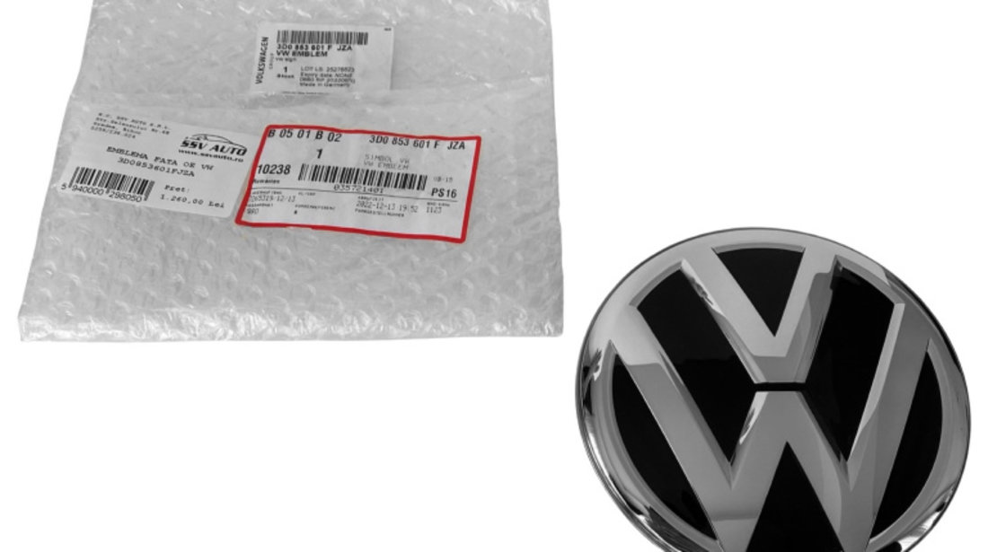 Emblema Fata Oe Volkswagen Phaeton 2012-2016 3D0853601FJZA