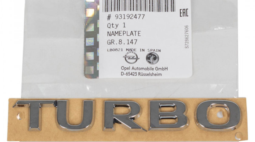 Emblema Haion Turbo Oe Opel Corsa E 2014→ 93192477