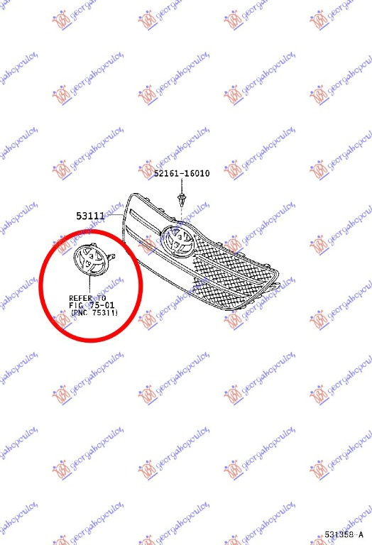 Emblema/Sigla Toyota Corolla Sedan 2002-2003-2004-2005-2006