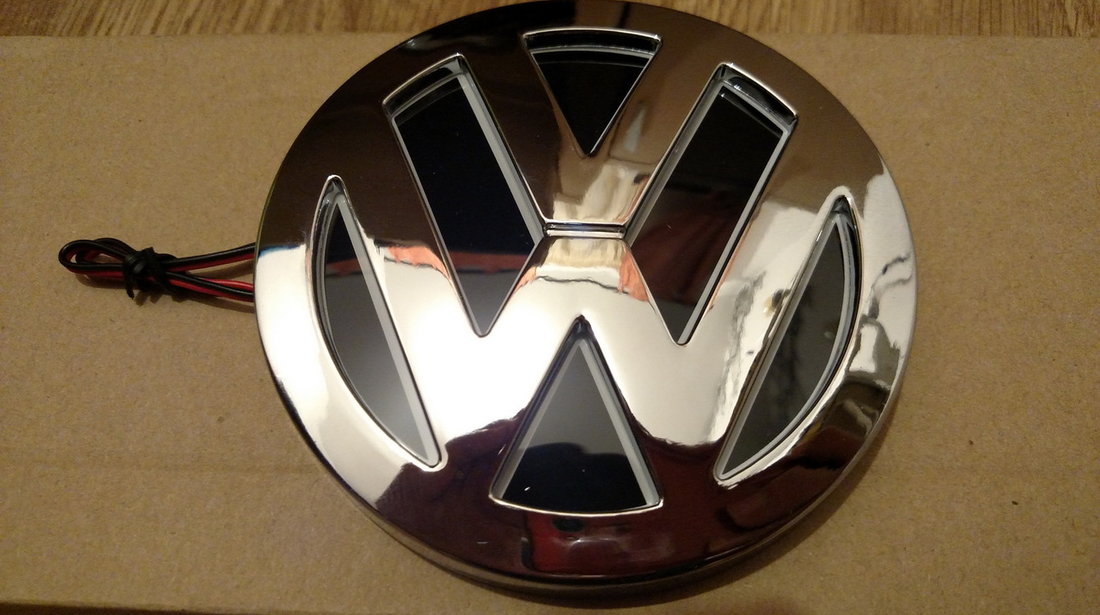 Emblema Volkswagen Led Lumina ALBA - Sigla 5D Vw - Logo iluminat golf Passat  bora #10320080