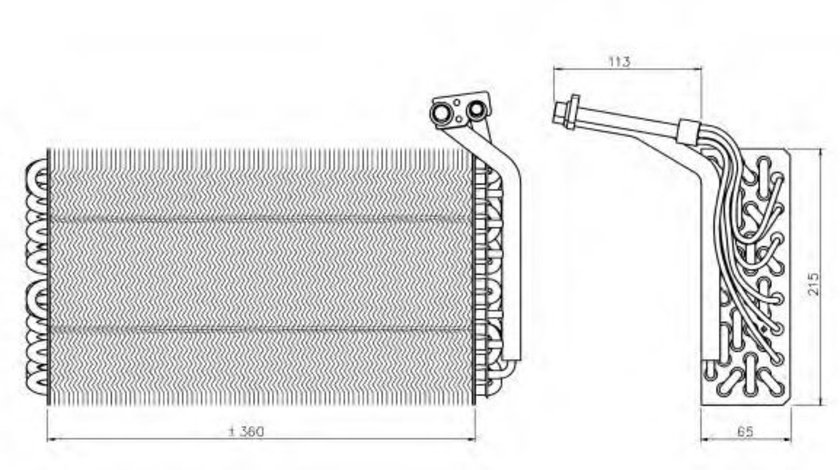 Evaporator,aer conditionat FIAT SCUDO combinato (220P) (1996 - 2006) NRF 36136 piesa NOUA