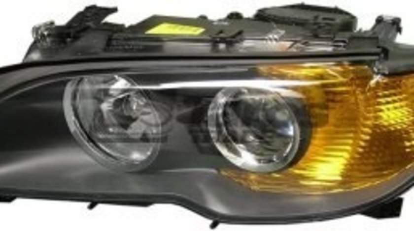Far cu xenon negru semnal galben dreapta BMW Seria 3 coupe/cabrio E46 03/06